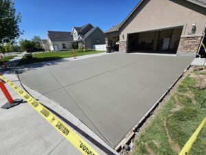 New concrete driveway