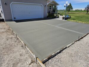 New concrete driveway.
